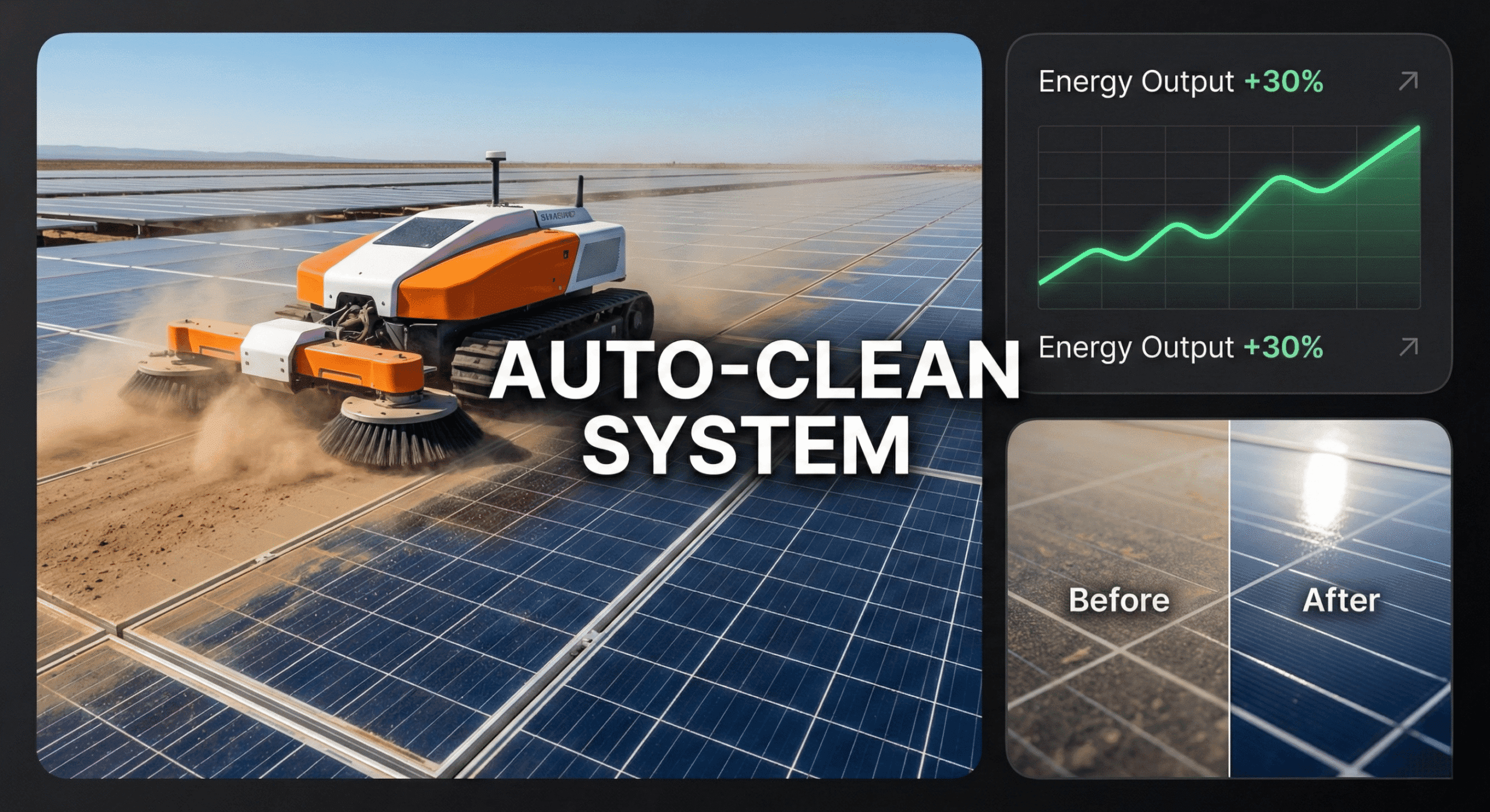 automatic solar panel cleaning system