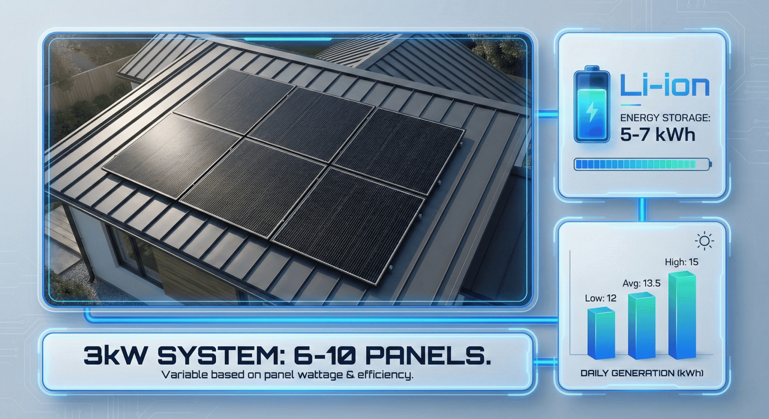 how many panels in a 3kw solar system
