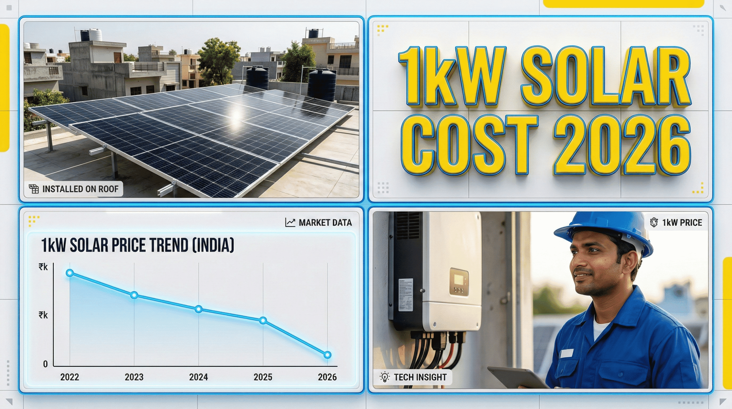 1kw solar panel price in india